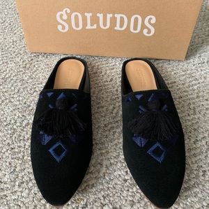 Soludos Palazzo Suede Leather Mules Sz 6.5